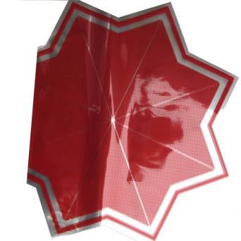 Serweta gwiazda średnica 50 cm czerwono-srebrna