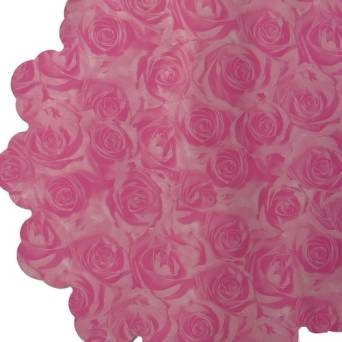 Serweta róża 2 kolory średnica 40 cm różowo-srebrna